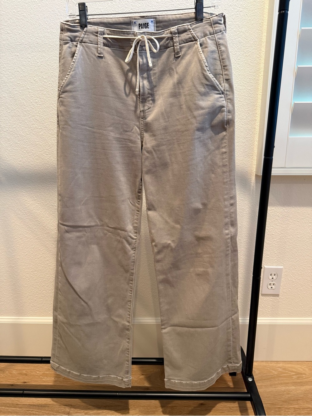 PAIGE women’s Taupe drawstring stretch pant